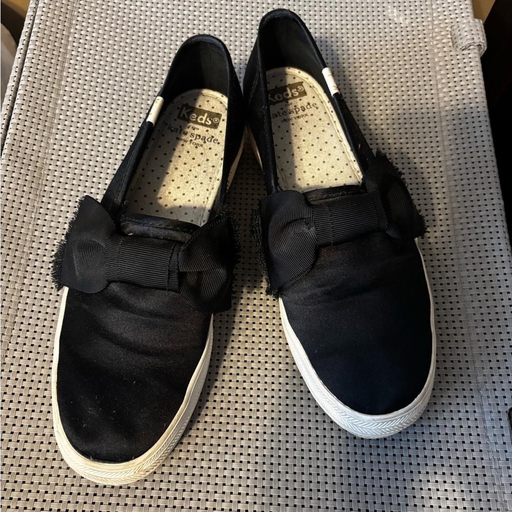 Keds Black Bow Slip-On Shoes